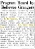 Newspaper, CA, Santa Rosa; abt. 1940 - F. E. Quigley & Bellevue Grangers [1354]